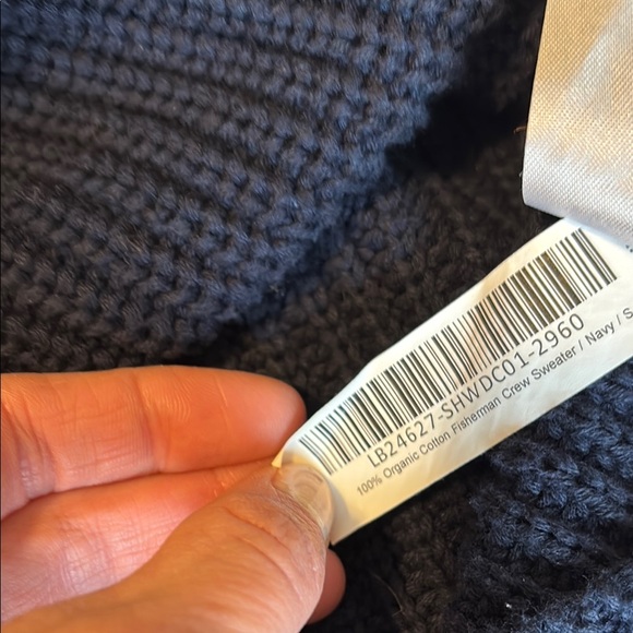 QUINCE navy ORGANIC COTTON fisherman SWEATER - Picture 5 of 5